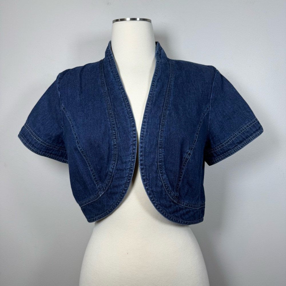 R&K Vintage Dark Blue Denim Cropped Jacket